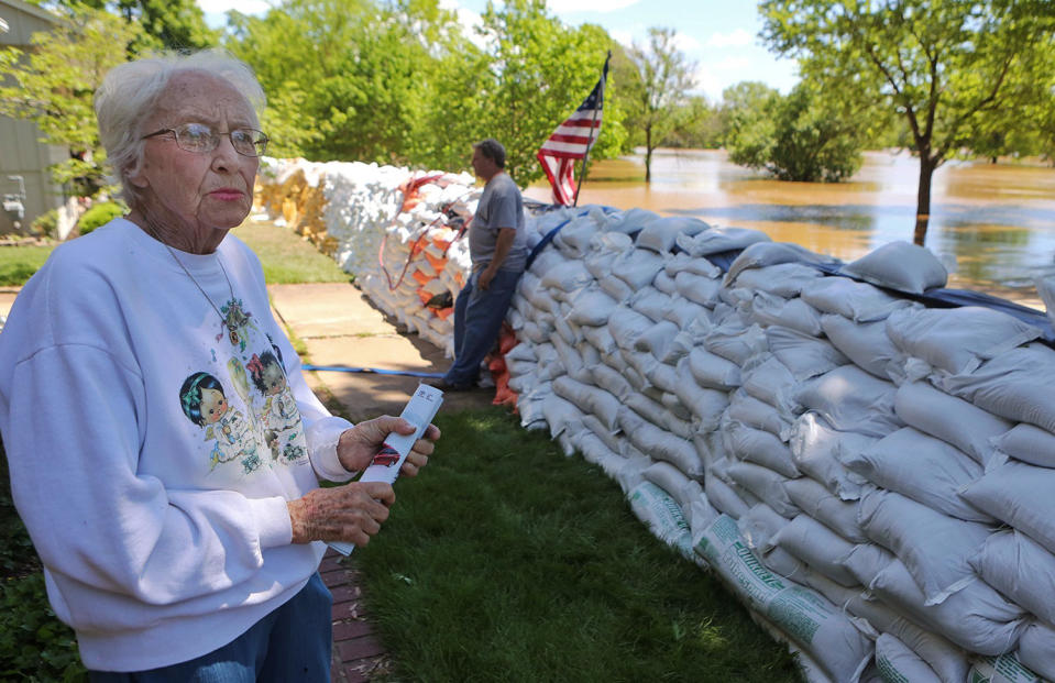 Woman looking at rising waters