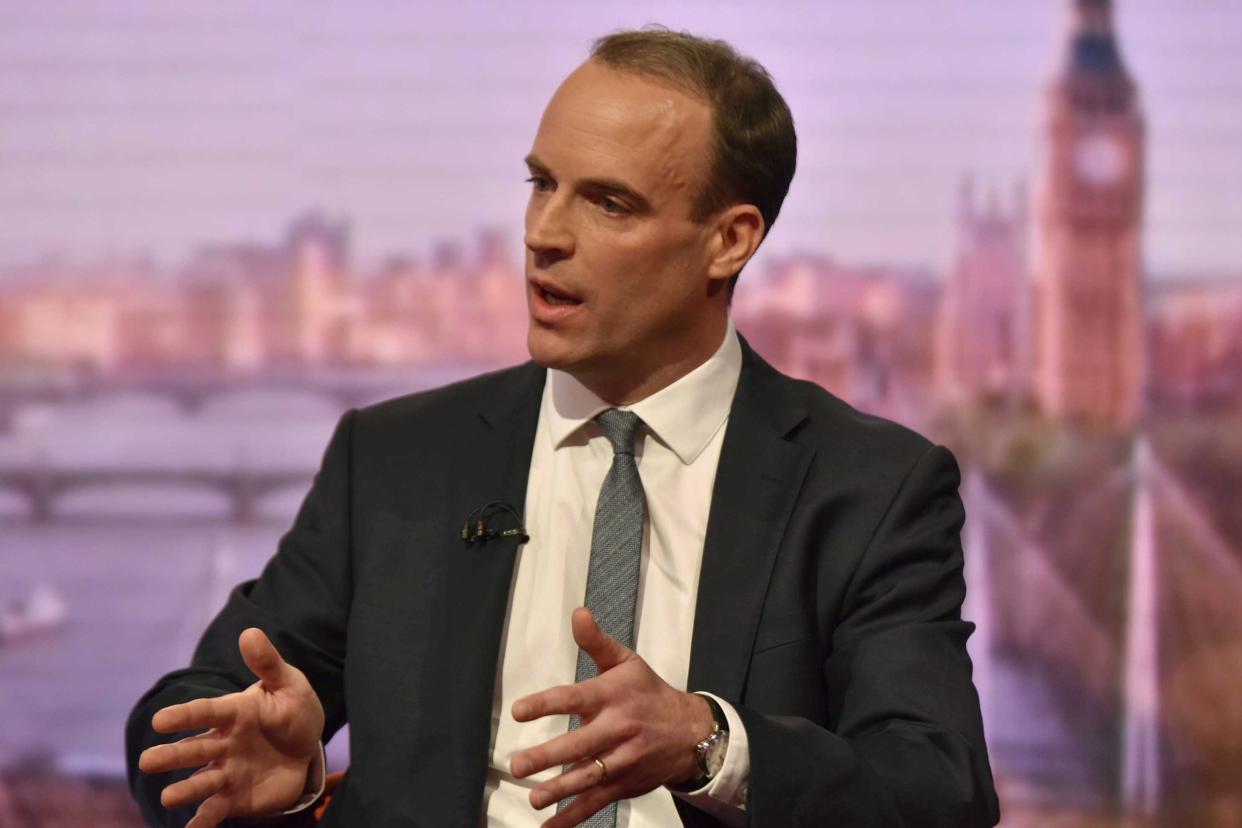 Dominic Raab appears on the BBC's Andrew Marr Show: REUTERS