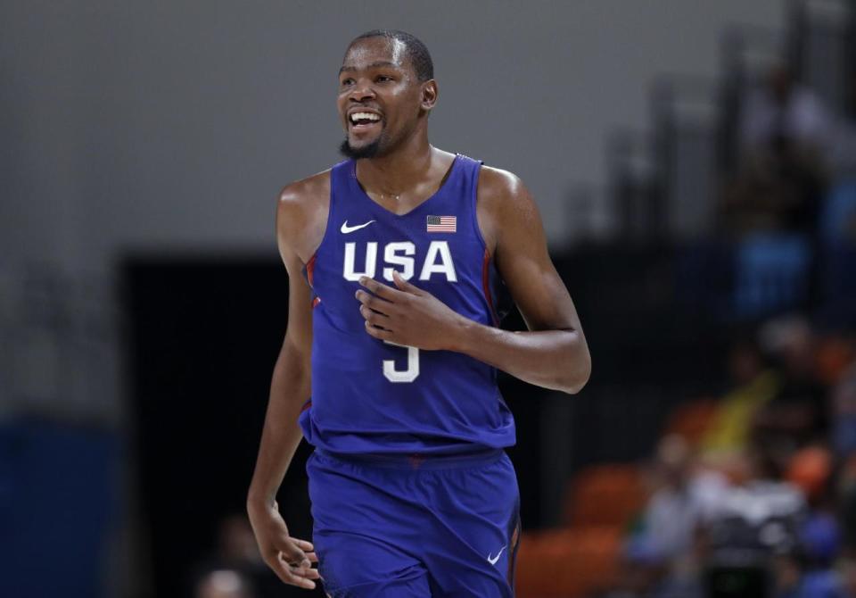 Kevin Durant scored 25 points in Team USA's 119-62 victory over China. (AP)