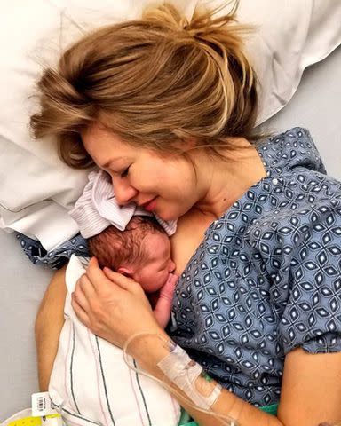 <p>Nathan Kress Instagram</p> London Elise Kress and daughter Rosie Carolyn Kress