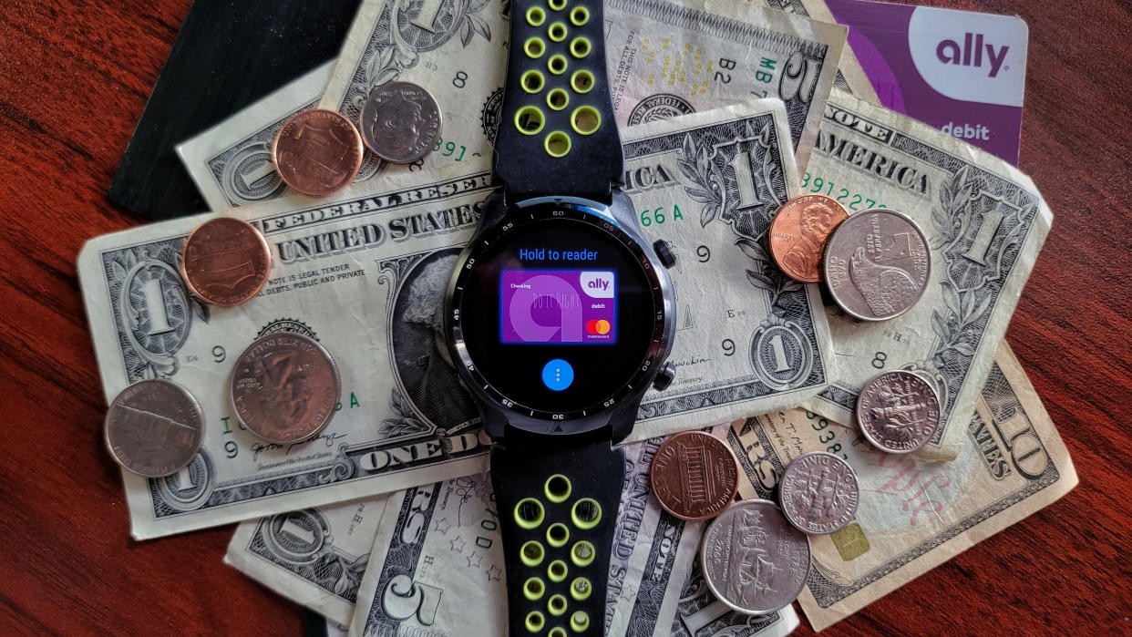  Google Wallet on Wear OS device, TicWatch Pro 3. 