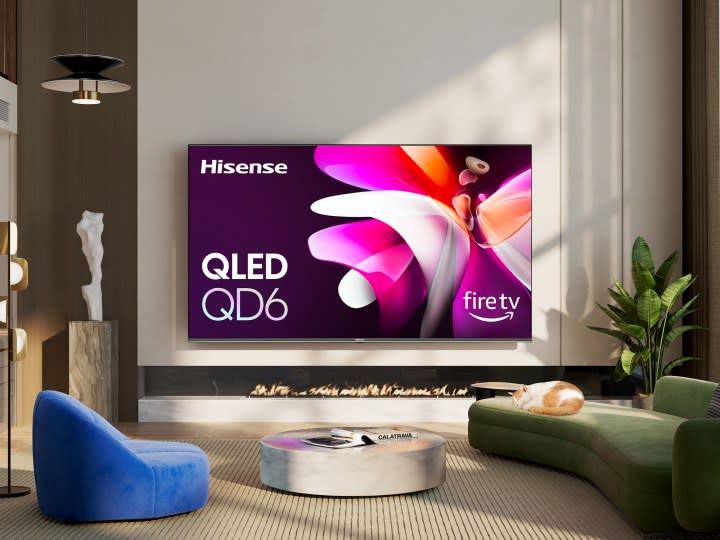 A promo lifestyle image of the Hisense QD6 television.