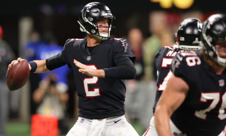 Matt Ryan attempts a pass.