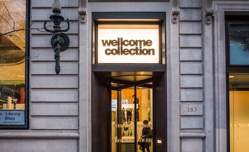 <span class="caption">The Wellcome Collection gallery in central London.</span> <span class="attribution"><a class="link " href="https://www.shutterstock.com/image-photo/london-january-2018-view-entrance-wellcome-797225785" rel="nofollow noopener" target="_blank" data-ylk="slk:William Barton;elm:context_link;itc:0;sec:content-canvas">William Barton</a></span>