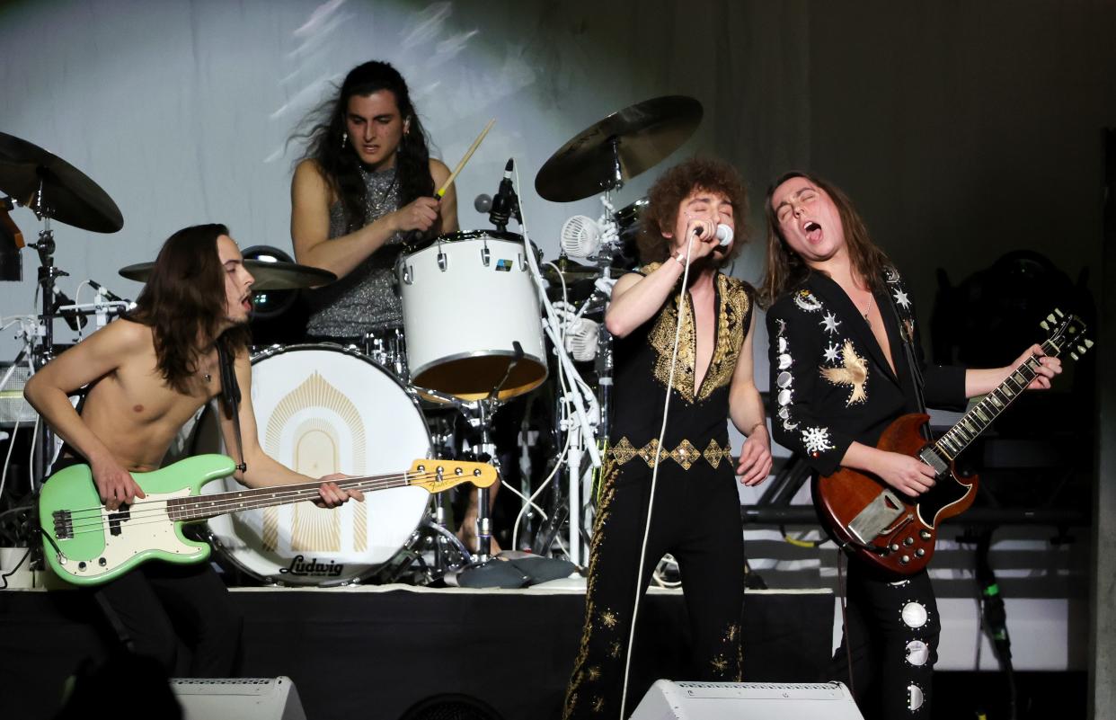 Bassist Sam Kiszka, drummer Danny Wagner, singer Josh Kiszka and guitarist Jake Kiszka of Greta Van Fleet.