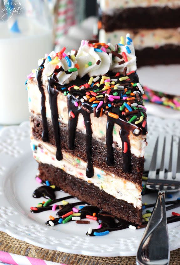 Brookie And Chocolate Ganache Ice Cream Cake by lifeloveandsugar