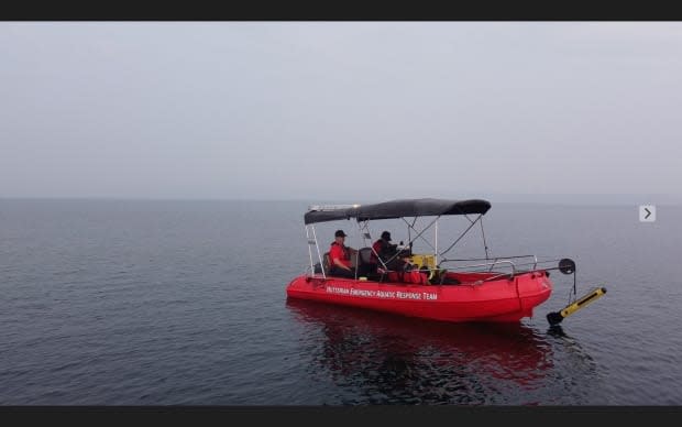 The Hutterian Emergency Aquatic Response Team is pictured in a file photo. The non-profit found the remains of a missing Alberta man in a British Columbia lake on Friday. (Hutterian Emergency Aquatic Response Team/Facebook - image credit)