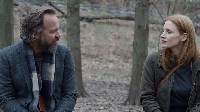 <p>Teorema/High Frequency Entertainment/Screen Capital/MUBI/Case Study Films</p> Peter Sarsgaard (left) and Jessica Chastain (right) in 'Memory'