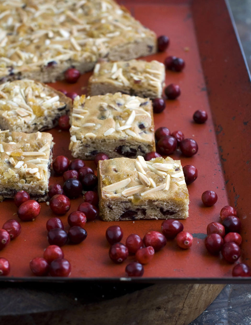 In this image taken on Monday, Nov. 5, 2012, cranberry ginger bars are shown in Concord, N.H. (AP Photo/Matthew Mead)