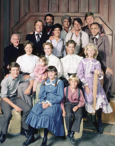 <p>Frank Carroll/NBCU Photo Bank via Getty</p> The cast of 'Little House: A New Beginning': Lindsay Kennedy as Jeb Carter, Shannen Doherty as Jenny Wilder, David Friedman as Jason Carter (2nd row l-r) Pamela Roylance as Sarah Carter, Melissa Gilbert as Laura Ingalls Wilder, Leslie Landon as Etta Plum, Allison Balson as Nancy Oleson (3rd row l-r) Dabbs Greer as Reverend Robert Alden, Kevin Hagen as Dr. Hiram Baker, Matthew Laborteaux as Albert Quinn Ingalls, Stan Ivar as John Carter, Richard Bull as Nelson 'Nels' Olsen (back row l-r) Victor French as Isaiah Edwards, Michael Landon as Charles Philip Ingalls, Dean Butler as Almanzo James Wilder