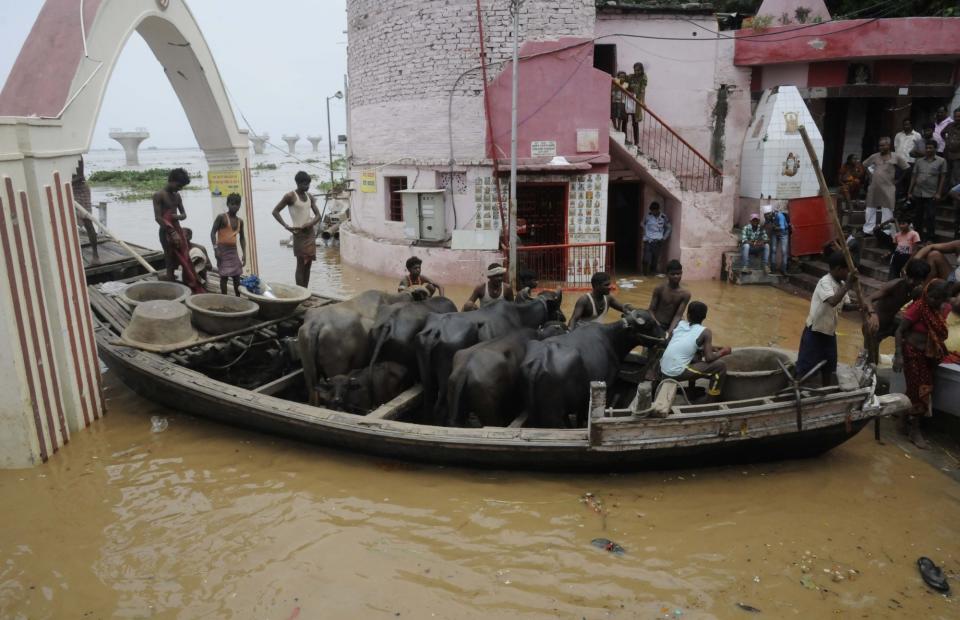 Patna: A view of a flood hit village in Patna district of Bihar on Aug 20, 2016. (Photo: IANS)