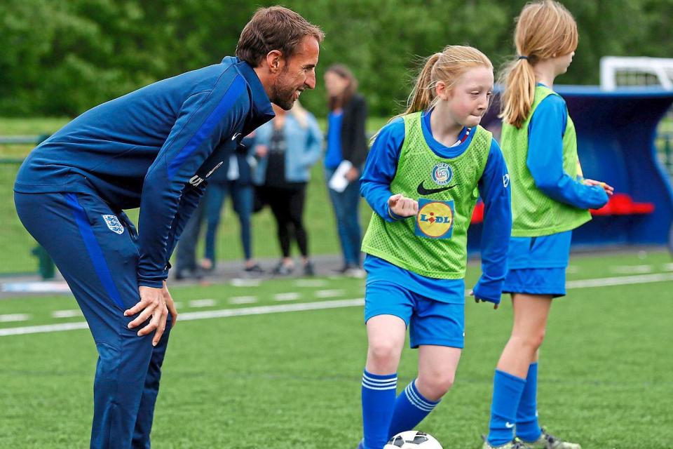 Family man | Gareth Southgate at an FA Lidl Skills session: Paul Thomas/PA Wire