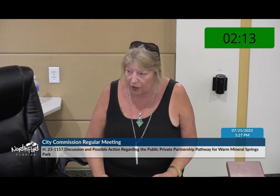 Robin San Vicente, who served in a variety of capacities at Warm Mineral Springs through 2009, when it was privately owned, told the commission that if it wanted to discount the ETC Institute survey that showed 92% of the respondents wanted low-intensity, park-like development at the site, they should host a referendum where residents could vote on whether the city should spend tax dollars to renovate the buildings and keep it a park.