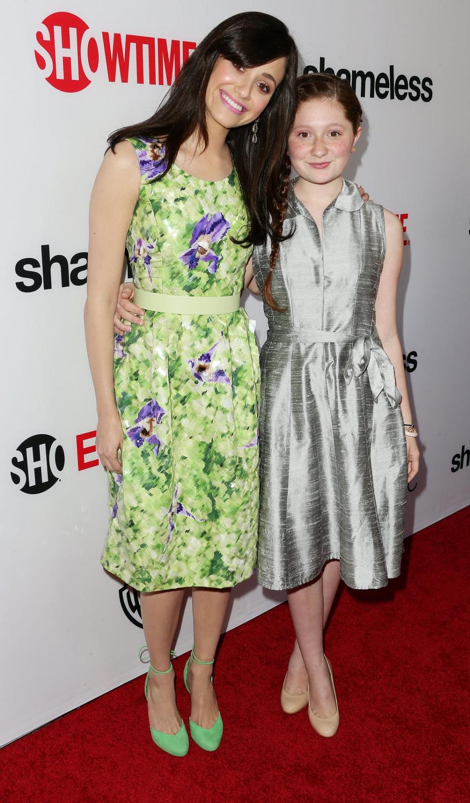 Emmy Rossum and Emma Kenney at the screening and panel discussion with Showtime’s ‘Shameless’ in 2013 (Getty Images)