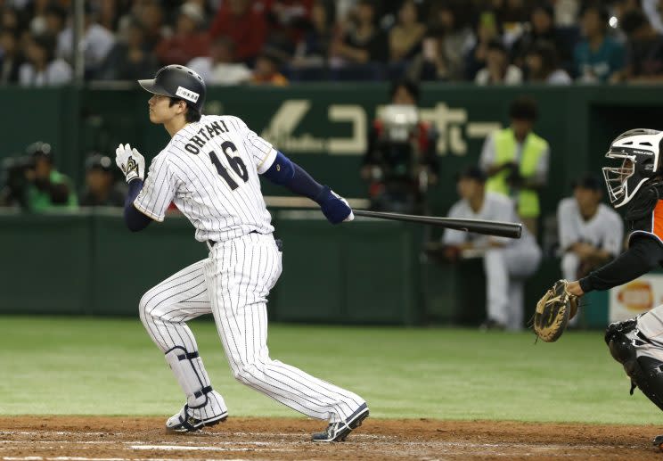 Shohei Otani is a threat from the batter’s box and the pitching mound. (AP)