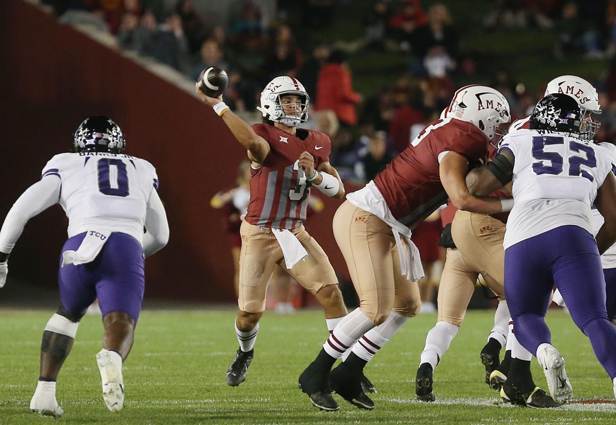 Rocco Becht quarterbacked Iowa State to victory against TCU Saturday night at Jack Trice Stadium.