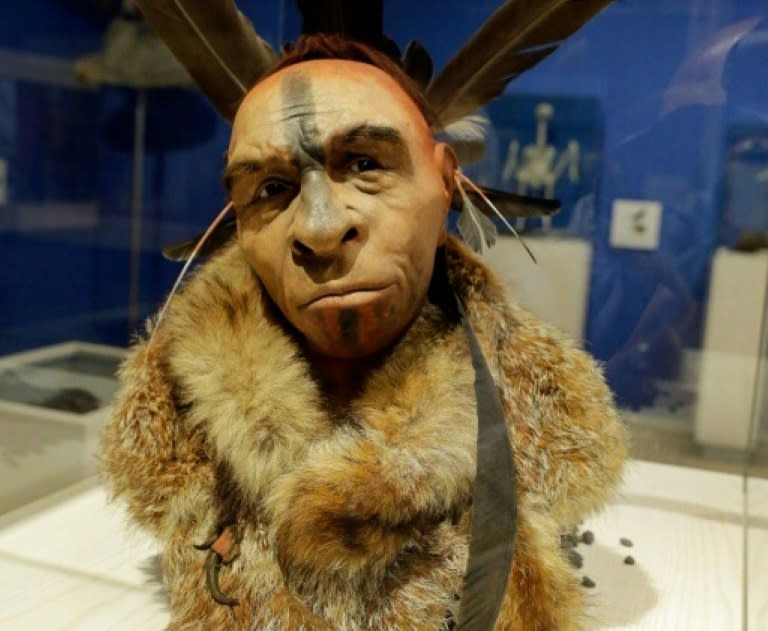 Impression of the face of a Neanderthal by Italian scientist Fabio Fogliazza during the exhibition 'Cambio de Imagen' at the Museum of Human Evolution in Burgos