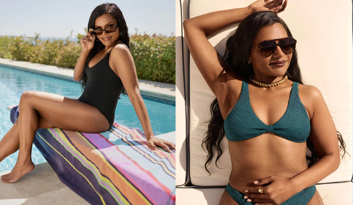 Mindy Kaling is giving us all those beach babe vibes. (Photo: Andie)