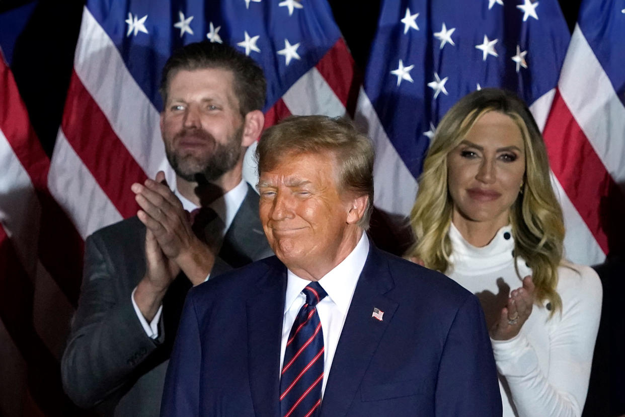 Donald Trump; Eric Trump; Lara Trump TIMOTHY A. CLARY/AFP via Getty Images