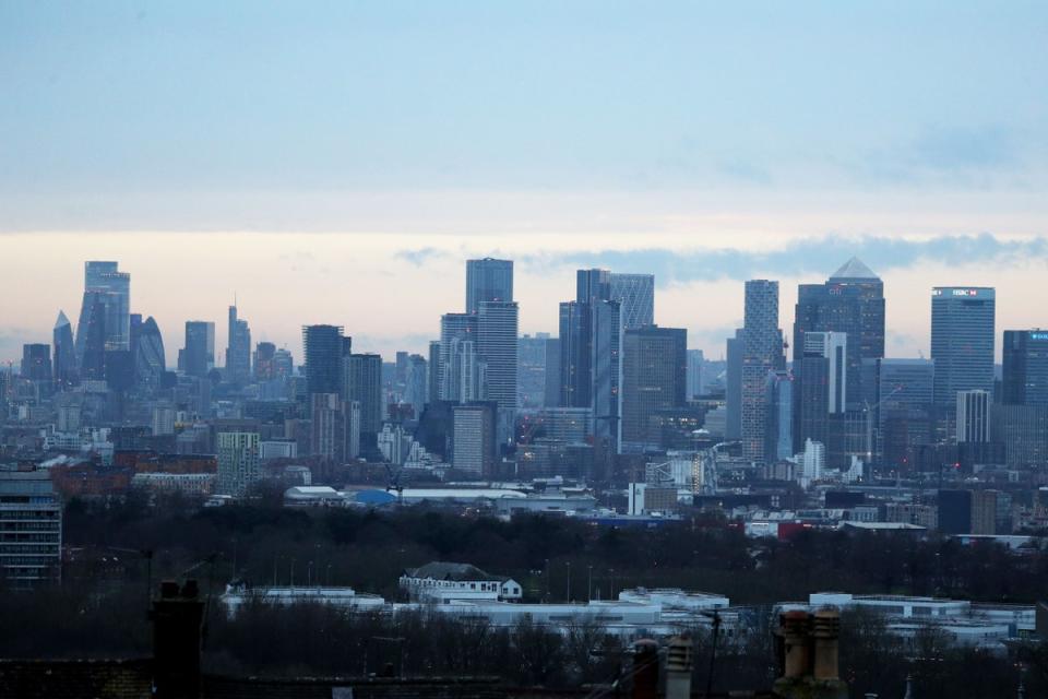 Canary Wharf and the City of London skyline (Jonathan Brady/PA) (PA Archive)