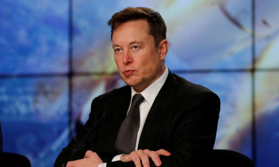 SpaceX founder and chief engineer Elon Musk at a news conference in 2020