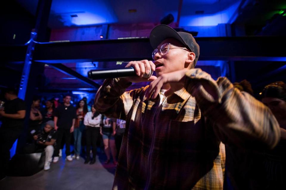 Bryan Dang, founder of Night Walkers dance and creative collective, hosts “Intrusion” on June 8, 2023, at Tiger Restaurant & Lounge in downtown Sacramento. The dance battles and showcases are being held every Thursday.