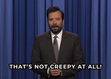 Jimmy Fallon sarcastically remarks that something isn't creepy during a "Tonight Show" monologue