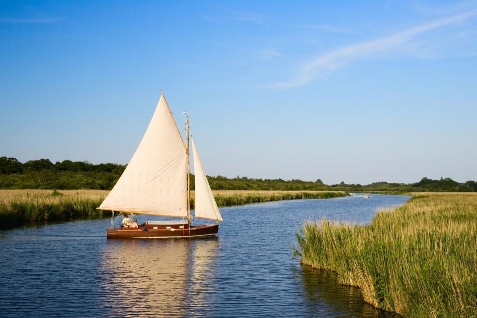 sailing boat, norfolk broads, uk