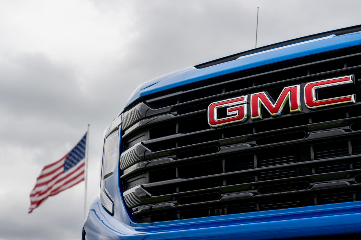 SAN MARCOS, TEXAS - JANUARY 03: A GMC vehicle is seen for sale on the Chuck Nash dealership lot on January 03, 2024 in San Marcos, Texas. Auto sales rose sharply within the first nine months of 2023, with analysts projecting a 13% increase from the prior year once all automakers release their figures. Pent-up demand and the alleviation of shortages due to supply chain hiccups and labor disruptions is being attributed to the gains. (Photo by Brandon Bell/Getty Images)