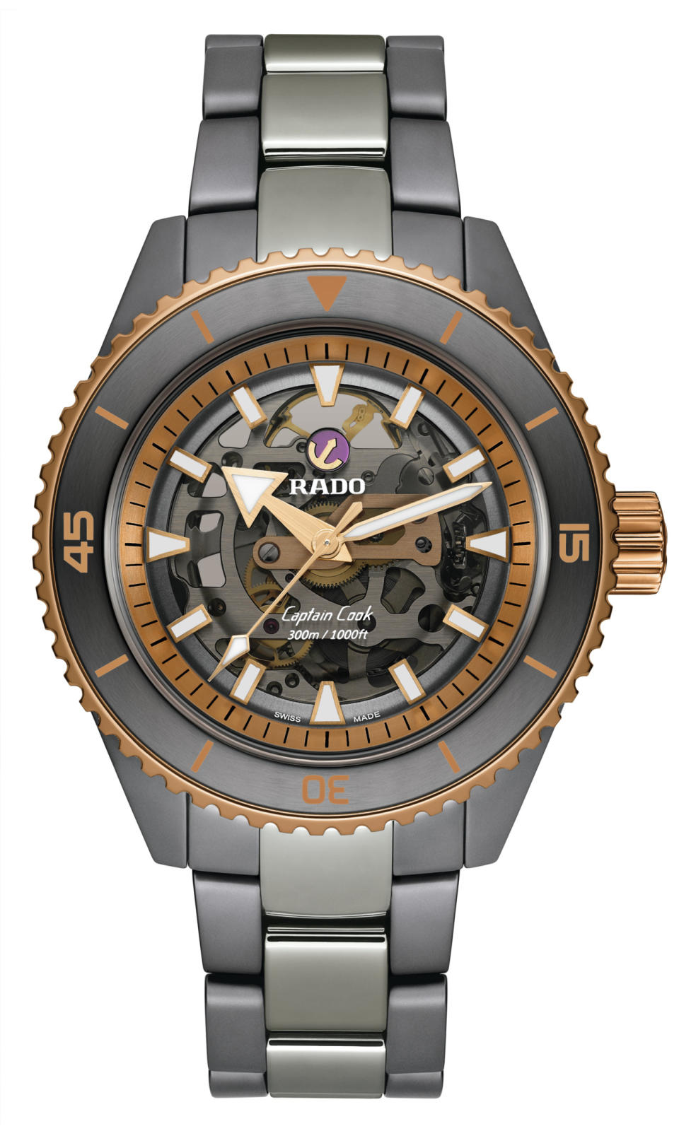 Rado’s Captain Cook High Tech Ceramic Skeleton watch
