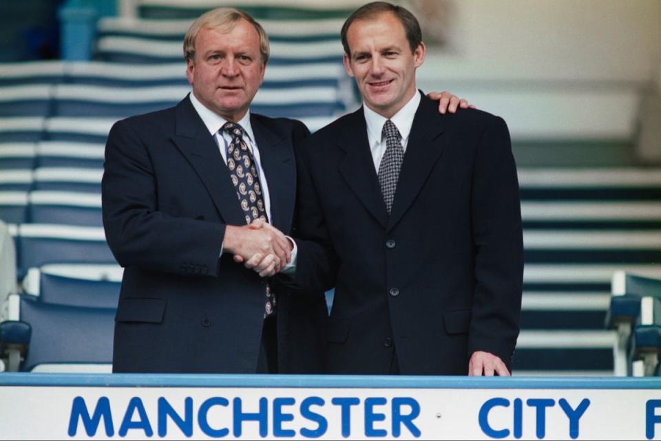 Chairman Lee with new City manager Steve Coppell in 1996 (Hulton Archive)