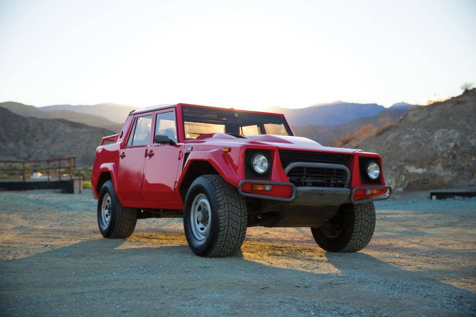 <p>Originally designed for military applications, <a href="https://www.roadandtrack.com/car-culture/classic-cars/g12814035/lamborghini-lm002-history/" rel="nofollow noopener" target="_blank" data-ylk="slk:the LM002;elm:context_link;itc:0;sec:content-canvas" class="link ">the LM002</a> doesn't really remind you of any other Lamborghini of the era. Perhaps the coolest part about it is what's under the hood: The same V-12 engine found in <a href="https://www.roadandtrack.com/car-culture/classic-cars/a22790752/1976-lamborghini-countach-periscopica-for-sale/" rel="nofollow noopener" target="_blank" data-ylk="slk:the Countach;elm:context_link;itc:0;sec:content-canvas" class="link ">the Countach</a>. </p>