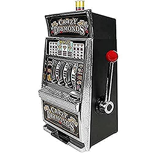 Slot Machine– Las Vegas Slot Machine with Casino Sounds, Flashing Lights, and Chrome Trim – Accepts 98% of World Coins by Trademark Poker