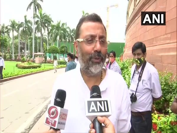 BJP MP Nishikant Dubey speaking to ANI at Parliament in Delhi on Thursday. [Photo/ANI]