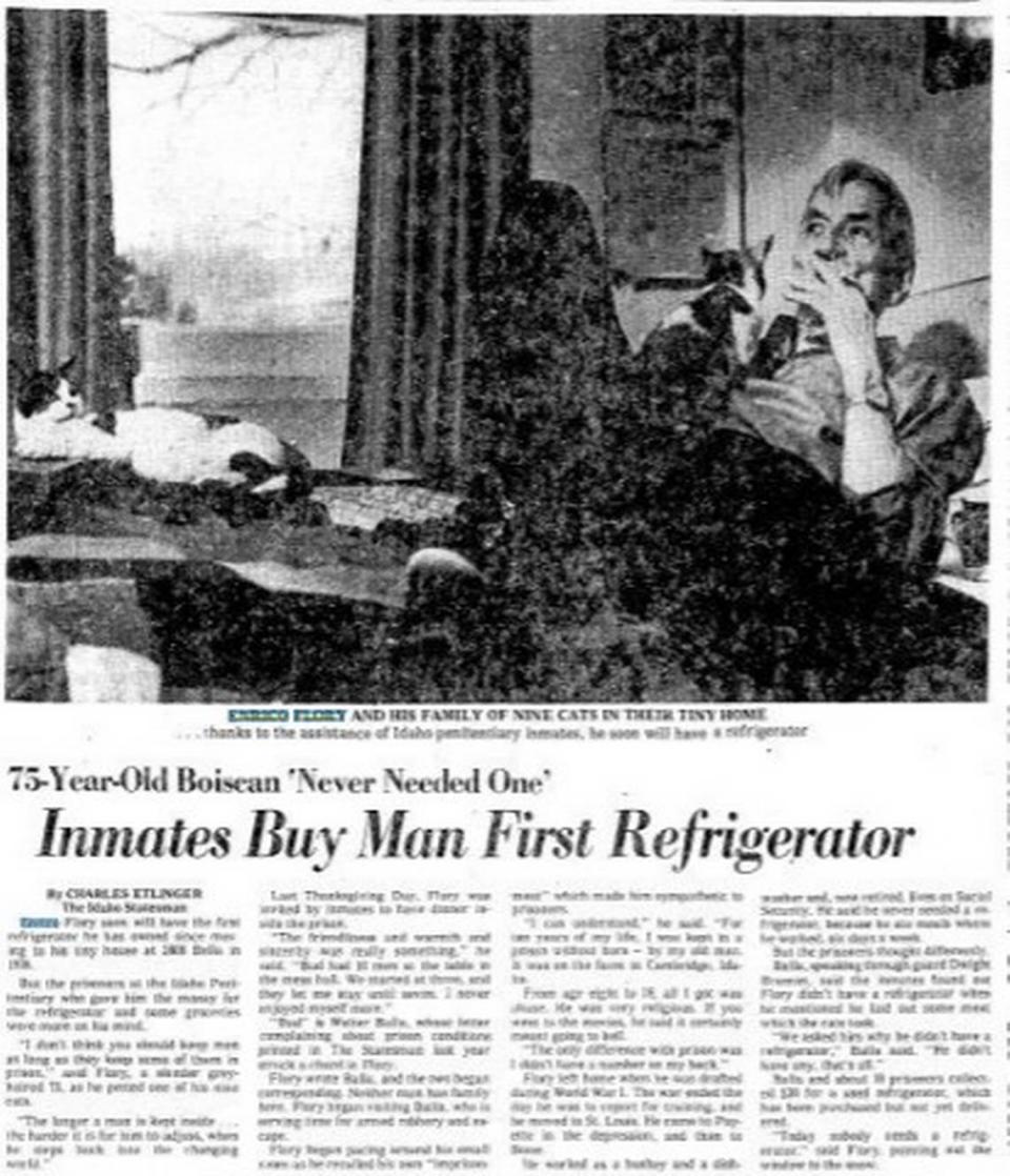 Charles Etlinger, reporter for the Idaho Statesman, wrote this feature story about Enrico Flory, “The Cat Man of Bella Street,” on Dec. 23, 1975. Six months later, Flory was killed by four neighborhood boys.