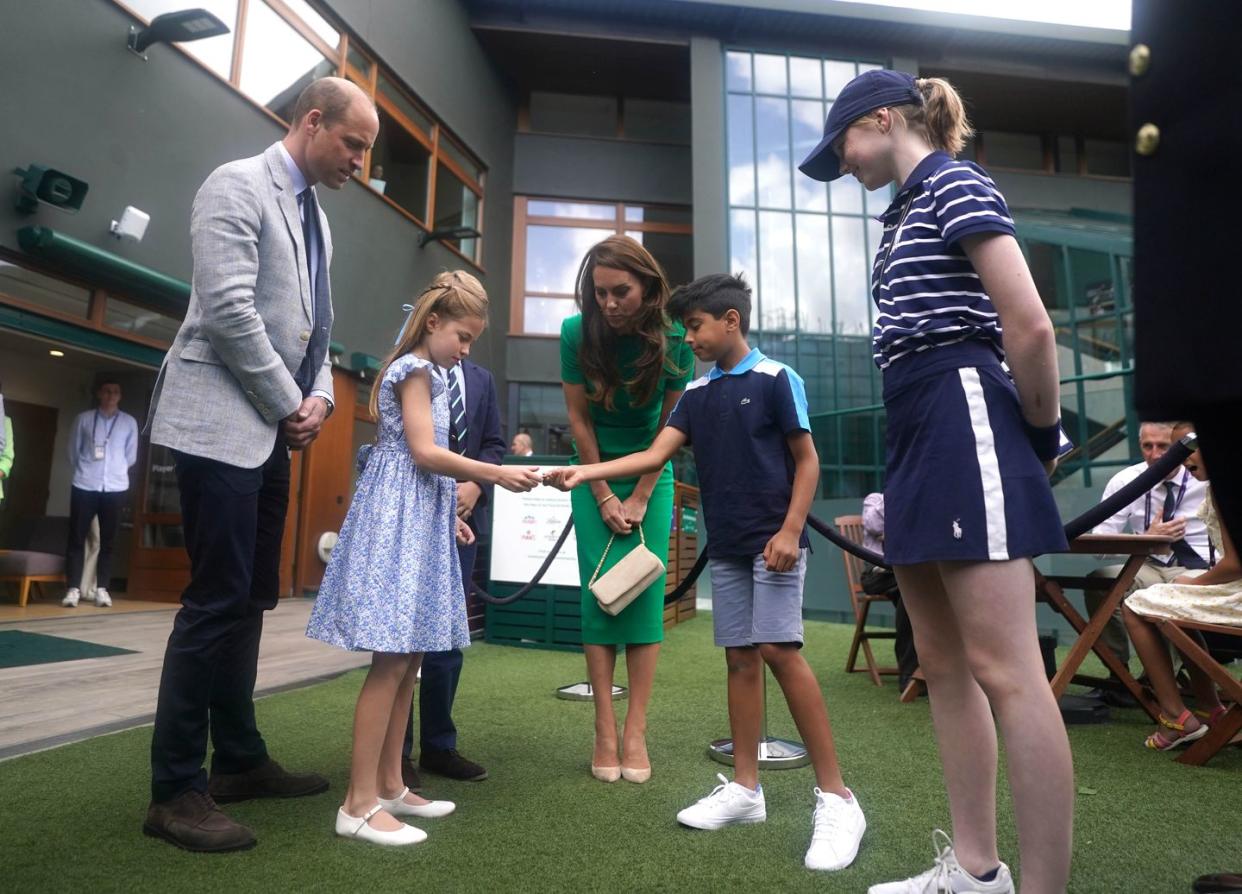 the prince and princess of wales attend wimbledon 2023 day 14