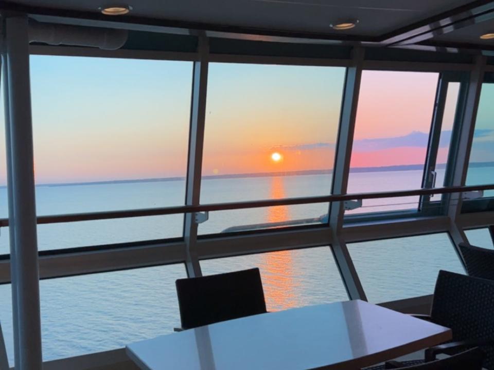 A sunset on Royal Caribbean's Vision of the Seas