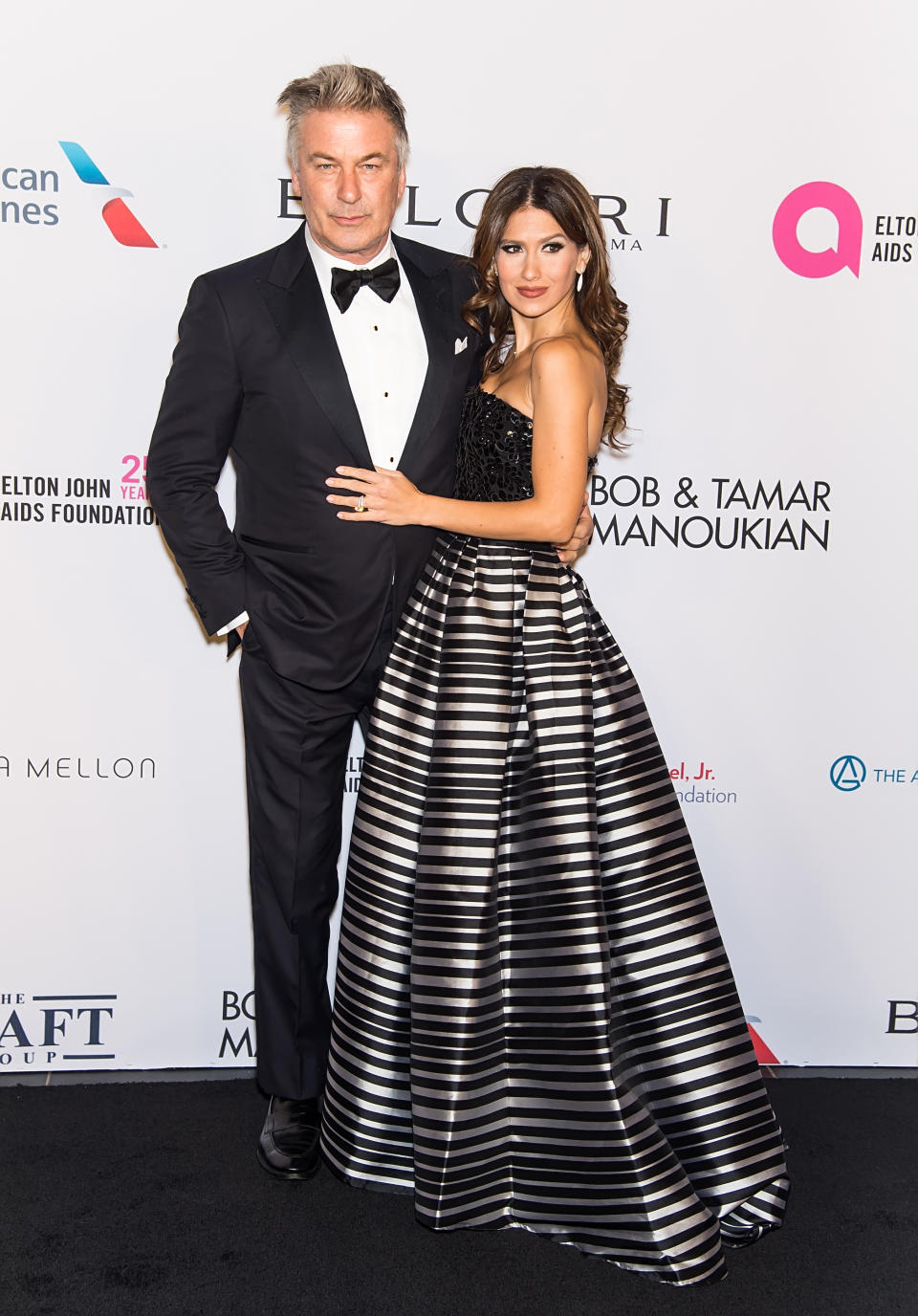 Alec and Hilaria Baldwin at the Elton John AIDS Foundation Fall Gala