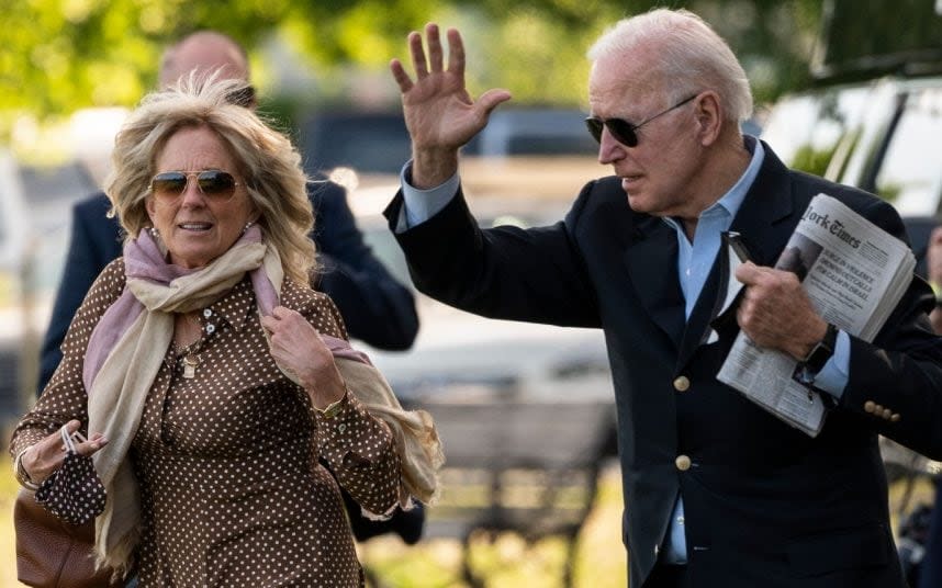 Jill and Joe Biden outside the White House - ANDREW CABALLERO-REYNOLDS/AFP