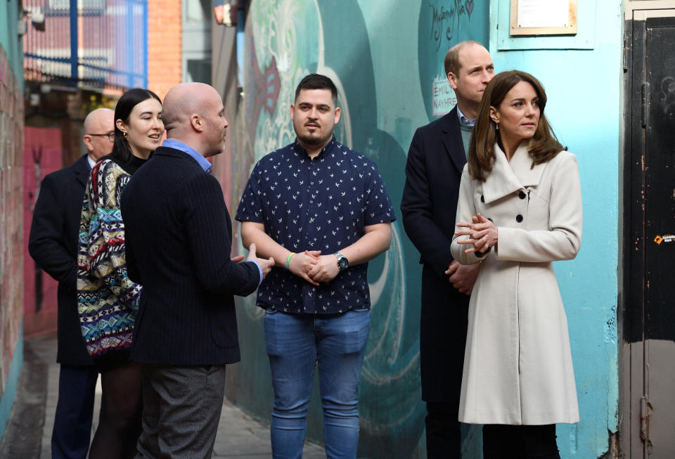 Duchess repurposes 13-year-old REISS coat while visiting Ireland (image via Getty Images)