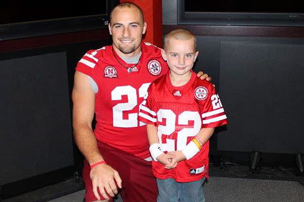 Jack and his hero Rex Burkhead. Source: www.fightplga.org