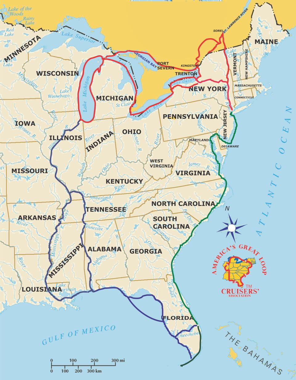 A map of America's Great Loop.