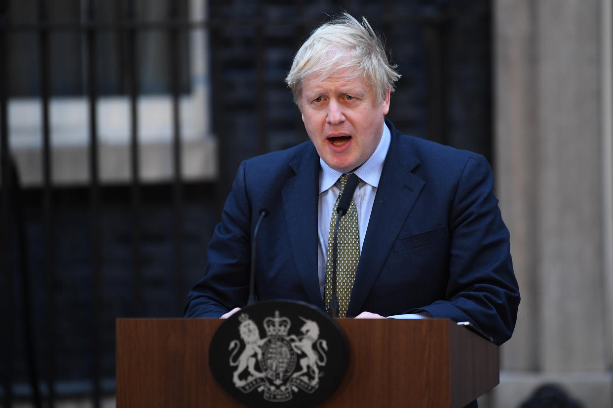 Prime Minister Boris Johnson. The pound rose on the back of the resignation