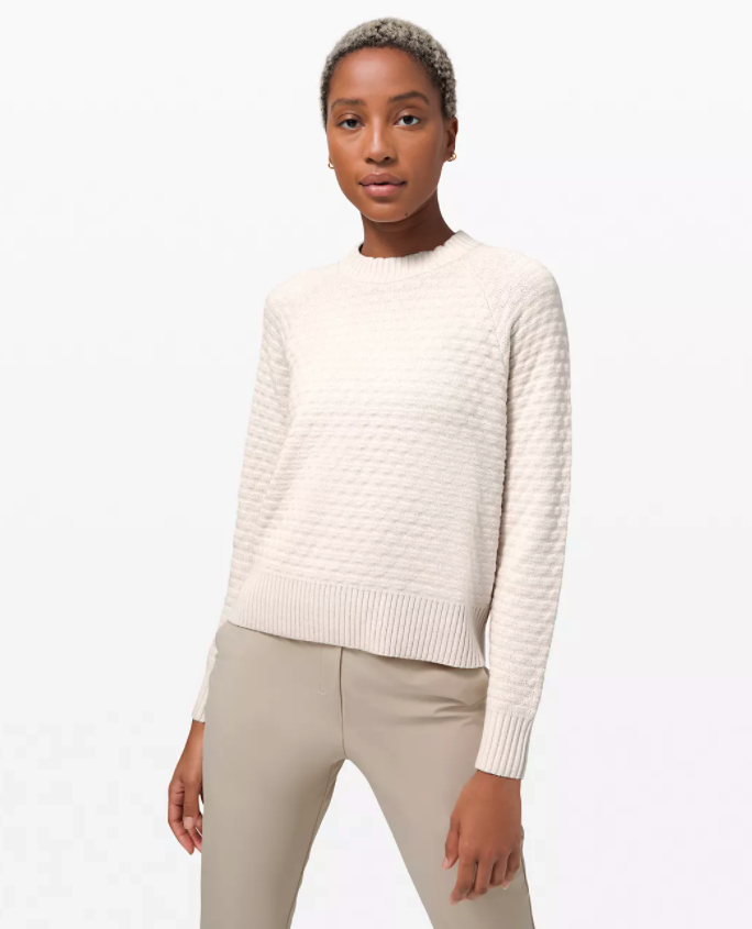 Texture Play Crew Sweater. Image via Lululemon.