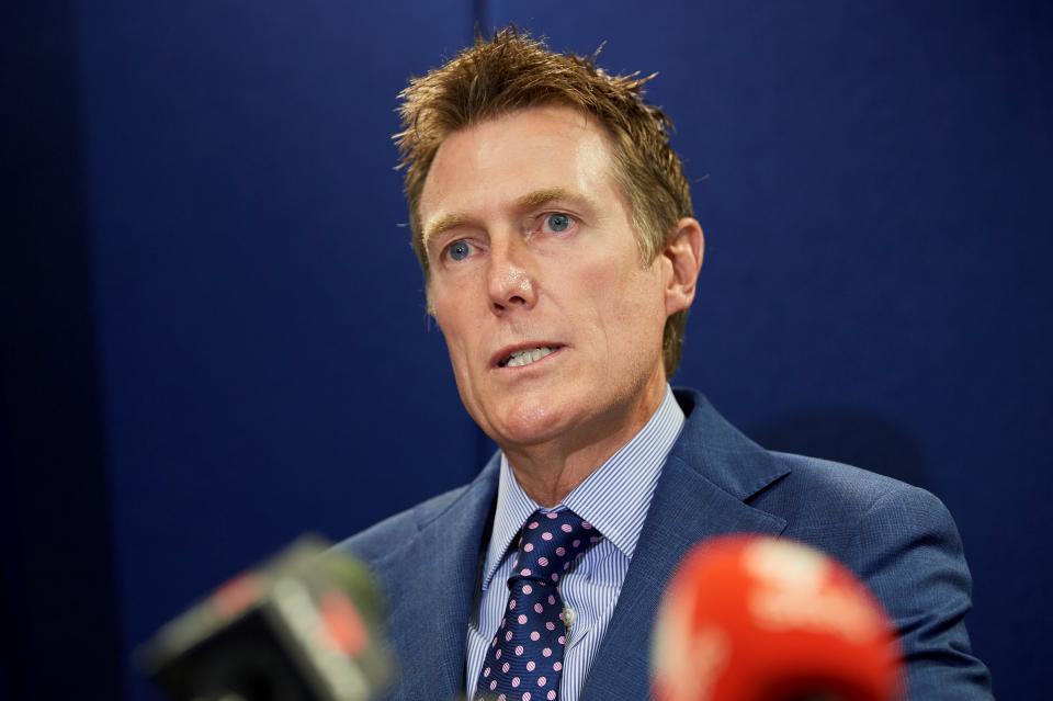 Australia's attorney general Christian Porter speaks during a press conference in Perth on March 3, denying the rape allegation. Source: Getty