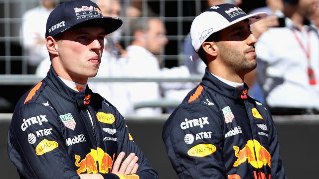 Verstappen and Ricciardo. Image: Getty