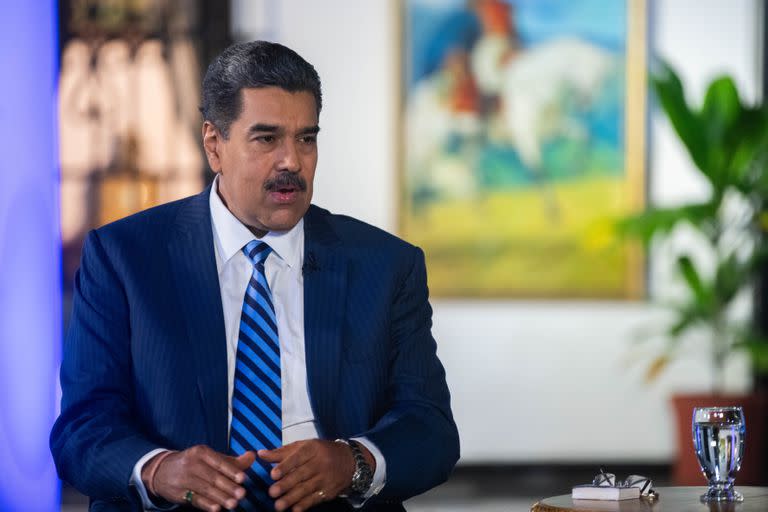 Imagen del 5 de septiembre de 2023 del presidente venezolano, Nicolás Maduro, hablando durante una entrevista exclusiva con la Agencia de Noticias Xinhua, en Caracas, Venezuela. Maduro declaró que los pueblos de China y Venezuela son amigos que comparten 