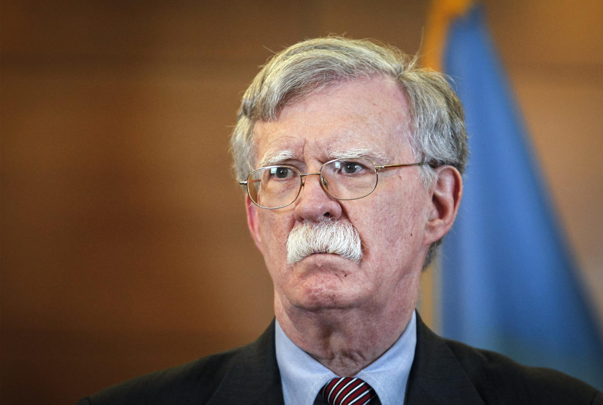 National Security Advisor John Bolton speaks during his a press-conference in Kiev, Ukraine, on Aug. 28, 2019. (NurPhoto via Getty Images file)