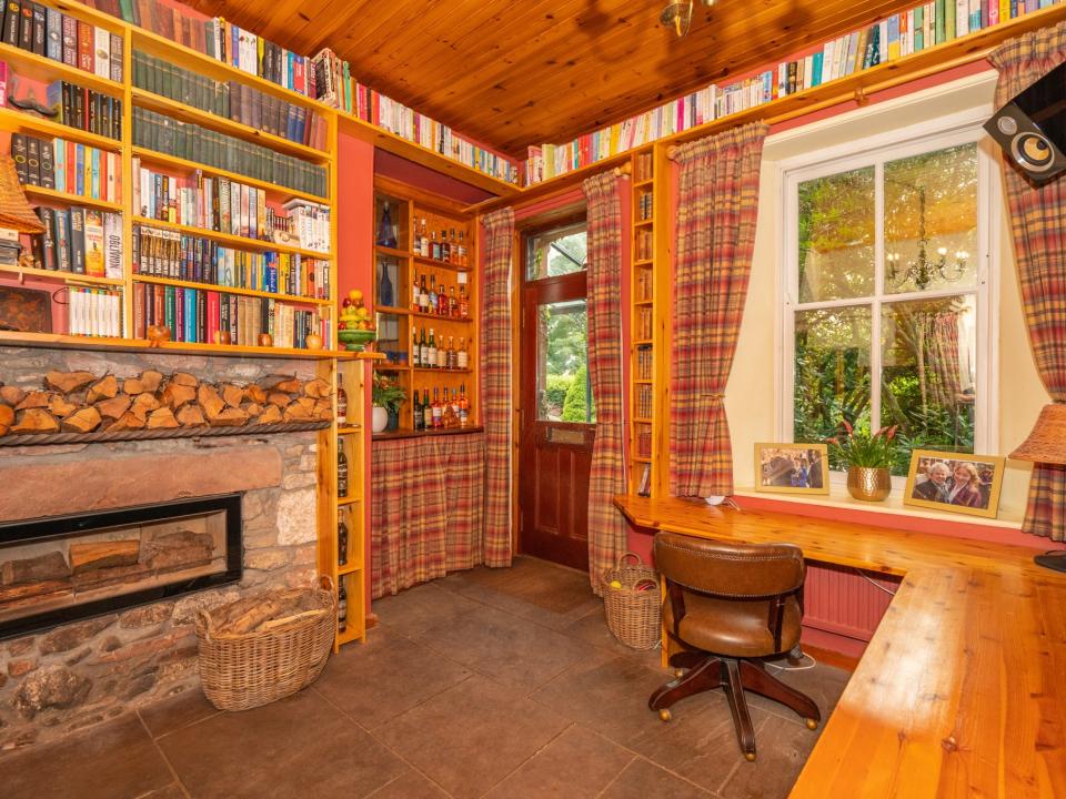 a library in a cottage