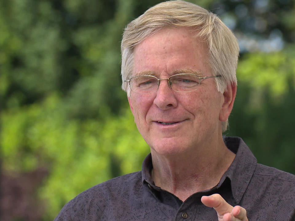 International tour guide Rick Steves, at home in Edmonds, Wash. / Credit: CBS News